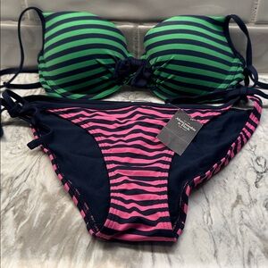 A&F striped string bikini XS/S